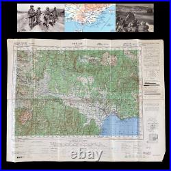 RARE 1944 WWII D-Day 142nd Infantry Operation Dragoon FREJUS Invasion Map