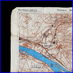 RARE! 1945 RHINE RIVER Operation Plunder U. S. Assault Map Rhineland Campaign