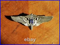 RARE Authentic WWII U. S. Army Flight Nurse Wing Vanguard 2 PB Sterling