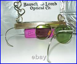 RARE BUASCH-LOMB PRE-RAY BAN WWII AVIATOR USA SUNGLASSES WithCASE BOX 54 RB AO
