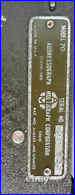RARE-HTF-WWII Addressograph-Model 70-Notch Dog Tag Medical Imprinter-SN 408936