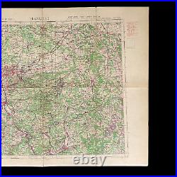 RARE Mission Marked 1942 WWII US Bombing Navigator Germany Targets Map Air Force