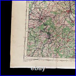 RARE Mission Marked 1942 WWII US Bombing Navigator Germany Targets Map Air Force
