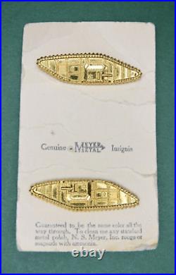 RARE NOS Unused WWII U. S. Army Armored Tank Corps COLLAR INSIGNIA NS Meyer Metal