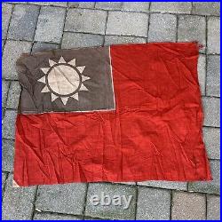 RARE ORIGINAL WWII WW2 Republic Of China Chinese National Cotton Printed Flag