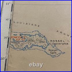 RARE! Original 1942 Early WWII Solomon Islands Campaign Australian Air Map