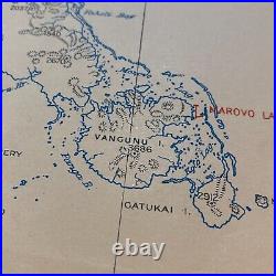 RARE! Original 1942 Early WWII Solomon Islands Campaign Australian Air Map