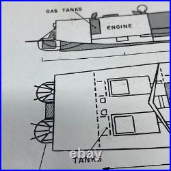 RARE! Original SECRET WWII Normandy D-Day Landing Craft Assault Design Blueprint