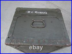 RARE Original U. S. WW2 /Korean war Army Military Foot Locker Trunk, ID. D