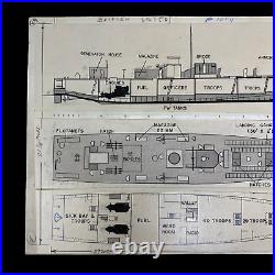 RARE Original WWII British Landing Craft Infantry (LCI) Design Blueprint