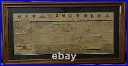 RARE Original WWII Map CAMPAIGNS OF THE SUPER SIXTH ARMORED DIVISION Framed