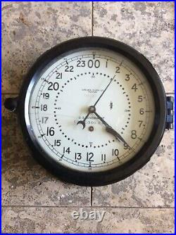 RARE Original WWII NAVY Ships Chelsea Clock USS COOS BAY US GOVERNMENT 9 WORKS