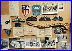 RARE Oss WWII Named Grouping Patches Jump Wings China India Original Photos WOW