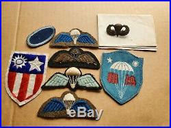 RARE Oss WWII Named Grouping Patches Jump Wings China India Original Photos WOW
