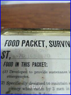 RARE VINTAGE Food Packet Survival Ration mre 2409b 8970163.8870 bars tablets