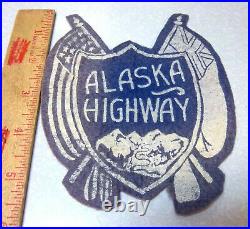 RARE! Vintage 1940s Alaska Highway Alcan Felt style patch, WWII era, NEW, unused