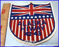 RARE! Vintage 1942 1943 Alaska Highway Alcan woven style patch, WWII era, NEW