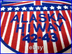 RARE! Vintage 1942 1943 Alaska Highway Alcan woven style patch, WWII era, NEW
