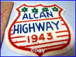 RARE! Vintage 1943 Alaska Highway Alcan Felt style patch, WWII era, NEW, unused