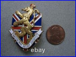 RARE Vintage CARTIER Made WWII British War Relief Society Enameled Pin
