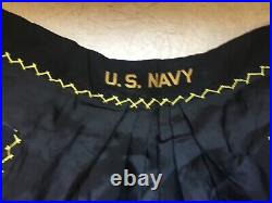 RARE WW2 NAVY SWEETHEART REMEMBRANCE ITEM HAT Petty Officer STOREKEEPER PATCHES