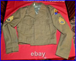 RARE! WW2 US Army 4th Armored Division IKE Eisenhower Jacket 38R