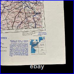 RARE WWII 1943 Allied Bomber Navigators D-Day Normandy Invasion Air Map