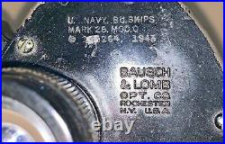 RARE WWII 1943 USN NAVY 7x50 BAUSCH & LOMB MARK 28 MOD O BU SHIPS BINOCULARS