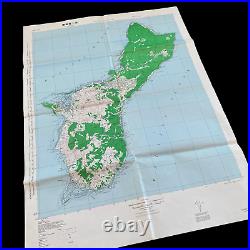 RARE WWII 1944 D-Day Invasion Map Battle of Guam Pacific Army & USMC Operations
