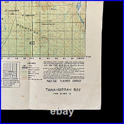 RARE! WWII 1944 D-Day RED BEACH Tanahmerah Bay Reckless Task Force Infantry Map