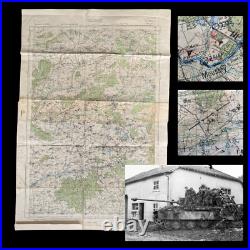 RARE WWII 1944 German Panzer Captured'Battle of Arracourt' France Combat Map