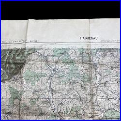 RARE WWII 1944 HAGUENAU 101st Airborne Division Heavily Marked Combat Map