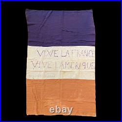 RARE WWII 1944 Ocquerre France 4th Infantry Division 2nd Armored Liberation Flag