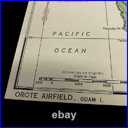 RARE! WWII 1944 USS Franklin Guam OROTE AIRFIELD Carrier Air Group Pilot Map