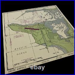 RARE! WWII 1944 USS Franklin Guam OROTE AIRFIELD Carrier Air Group Pilot Map