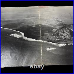 RARE! WWII 1945 Iwo Jima D-Day Mount Suribachi Beach Landing Aerial Photograph