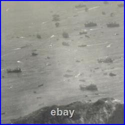 RARE! WWII 1945 Iwo Jima D-Day Mount Suribachi Beach Landing Aerial Photograph
