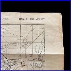 RARE! WWII 1945 Liberation of Manila Luzon General Douglas MacArthur Pacific Map