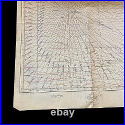 RARE! WWII 1945 Navy LORAN Navigation Map PEARL HARBOR MARSHALL ISLANDS WAKE