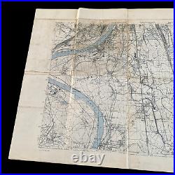RARE WWII 1945 RHINE RIVER Crossing Adolf Hitler Bridge Rhineland Combat Map