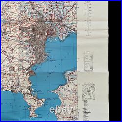 RARE WWII 1945 U. S. Army Tokyo Invasion Map Japanese Surrender in Tokyo Bay