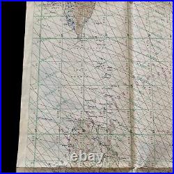 RARE! WWII 1945 U. S. Navy LORAN Navigation Map Japan Hiroshima Nagasaki Okinawa