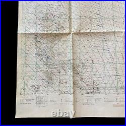 RARE! WWII 1945 U. S. Navy LORAN Navigation Map Japan Hiroshima Nagasaki Okinawa