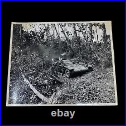 RARE! WWII 4th Marine Division Kwajalein TYPE 1 Combat Photo Japan Type 97 Tank