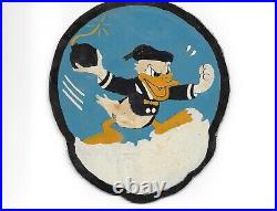 RARE WWII 531st Bomber Squadron Leather Patch Donald Duck Hand Painted