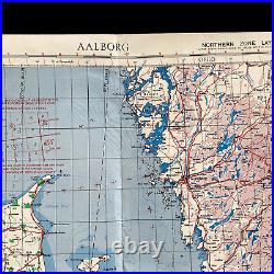 RARE WWII AALBORG U-Boat Missions 100th Bomb Group B-17 Navigator Bomb Raid Map