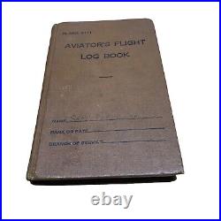 RARE WWII Aviators Pilot Flight Log Book 1943 1944 NAMED Records Remarks