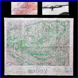 RARE! WWII B-17 Battle of the Bulge BASTONGE Ardennes USAAF Navigators Raid Map