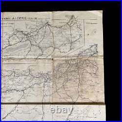 RARE WWII D-Day Task Force Assault Map Algiers Oran Casablanca Operation Torch