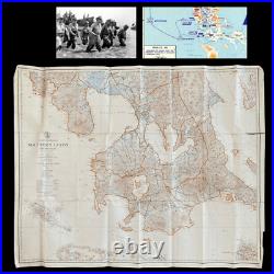 RARE WWII General MacArthur & War Planners Battle of Manila Southern Luzon Map